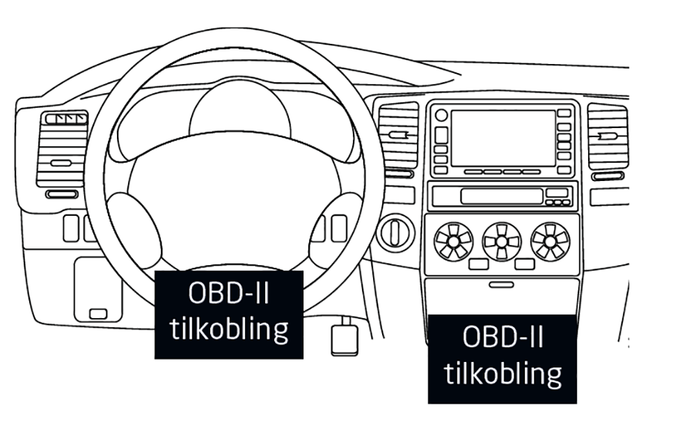 Illustrasjon av OBD-tilkobling