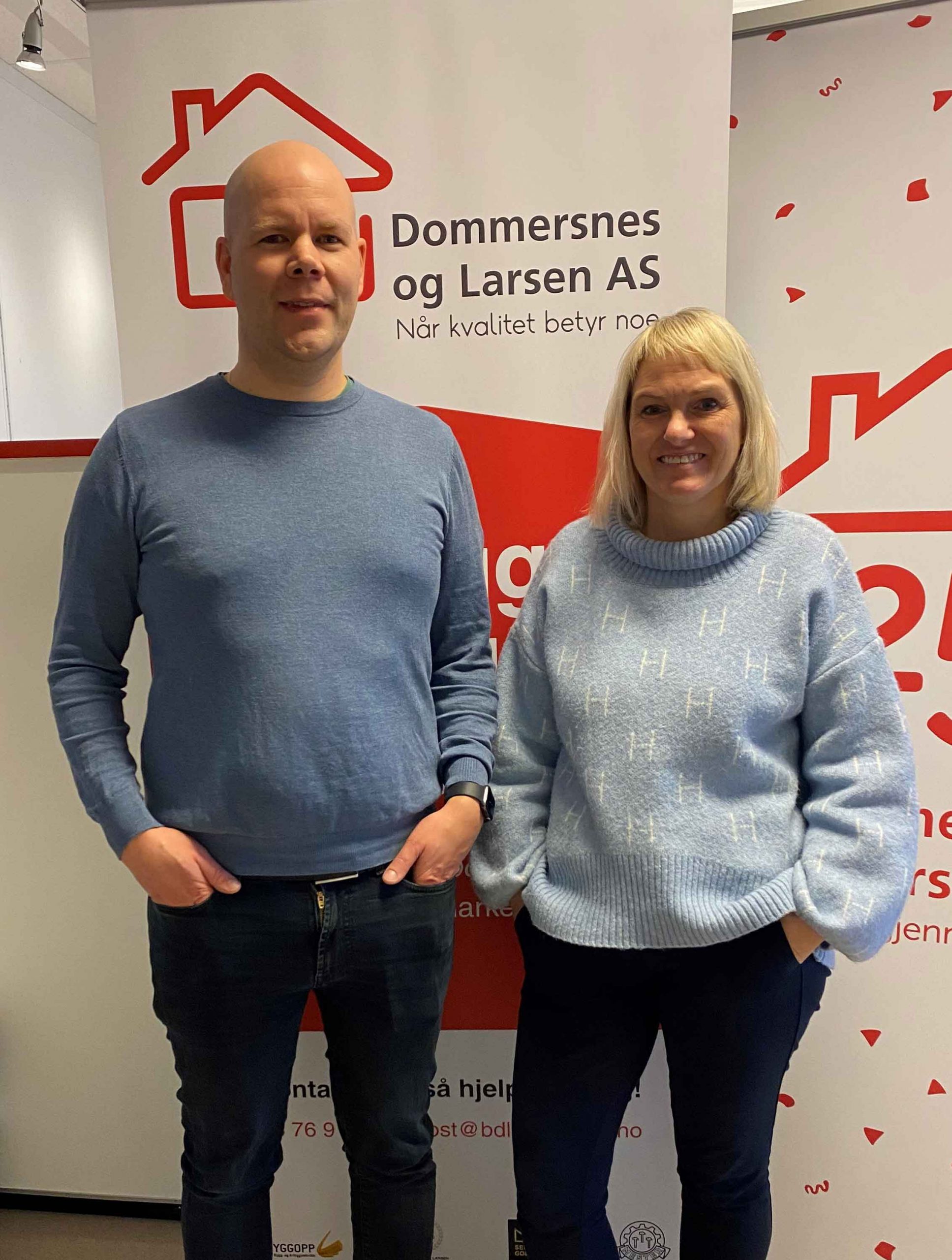 Prosjektlederne Aleksander Knutsen og May Brit Olsen i Dommersnes & Larsen.